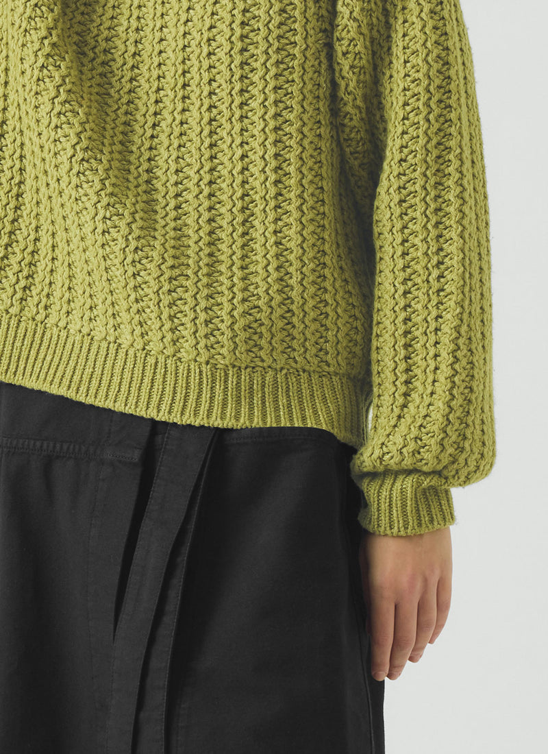 Racked Rib Wool Cotton Sweater | Apple