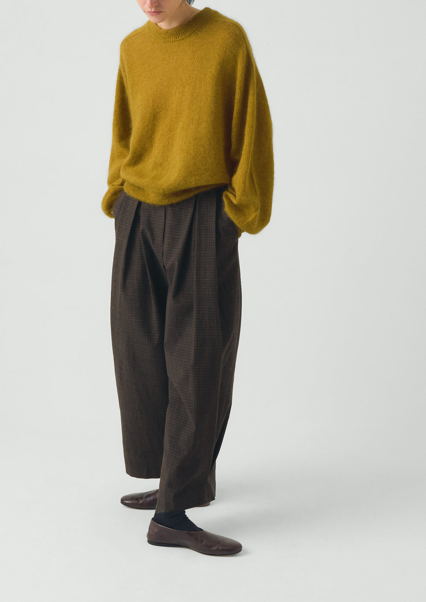 Fine Mohair Cotton Sweater | Forest Green
