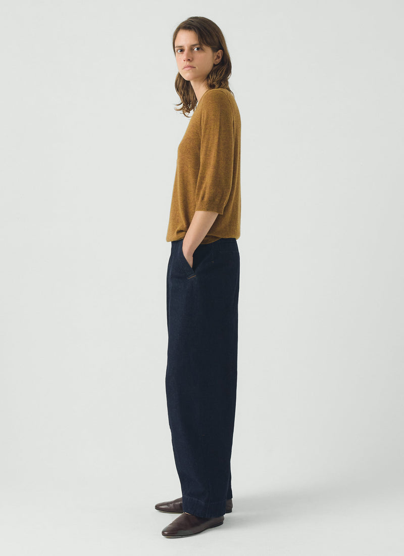 Wool Cashmere Half Sleeve Sweater | Tumeric