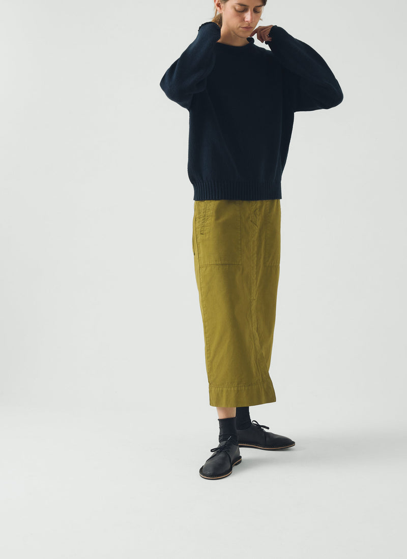 Cotton High Neck Sweater | Dark Navy