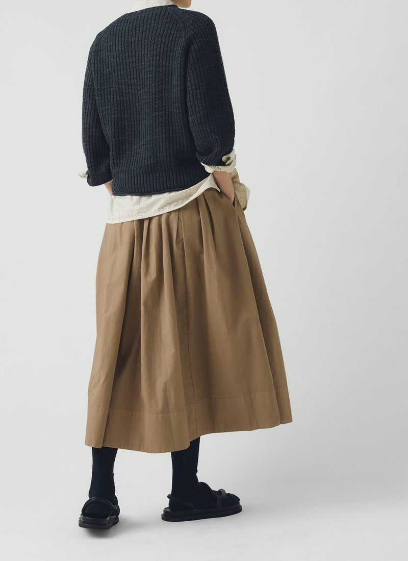 Textured Rib Linen Cotton Sweater | Dark Navy