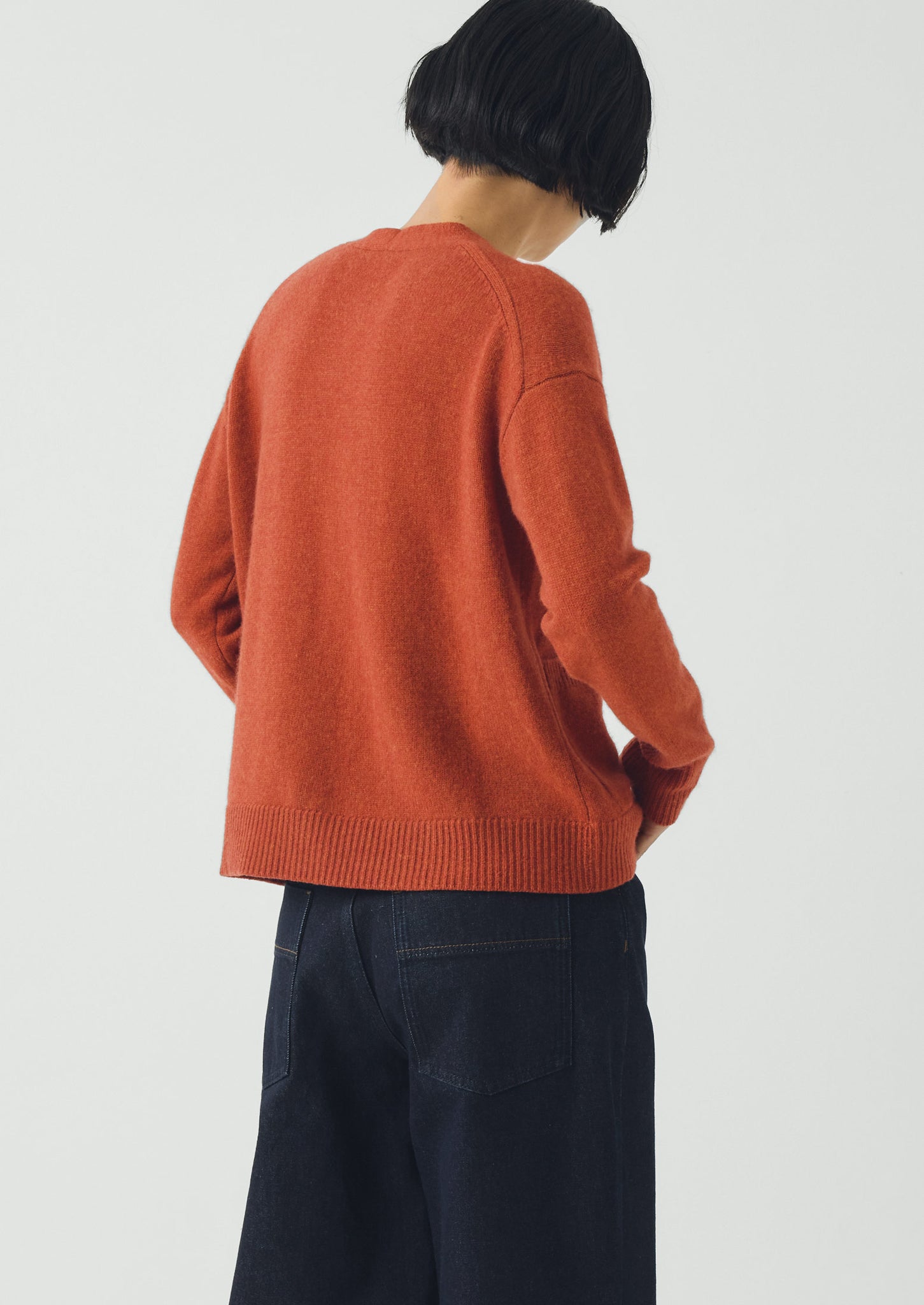 Ffion Wool Cashmere Boxy Cardigan | Terracotta