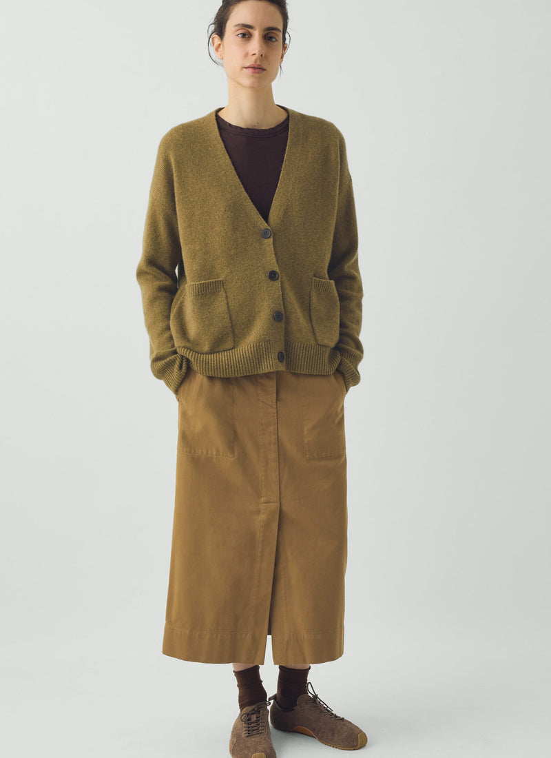 Ffion Wool Cashmere Boxy Cardigan | Golden Pear