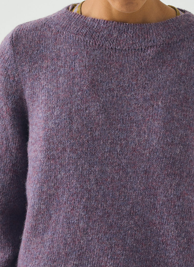 Boat Neck Wool Sweater | Wisteria