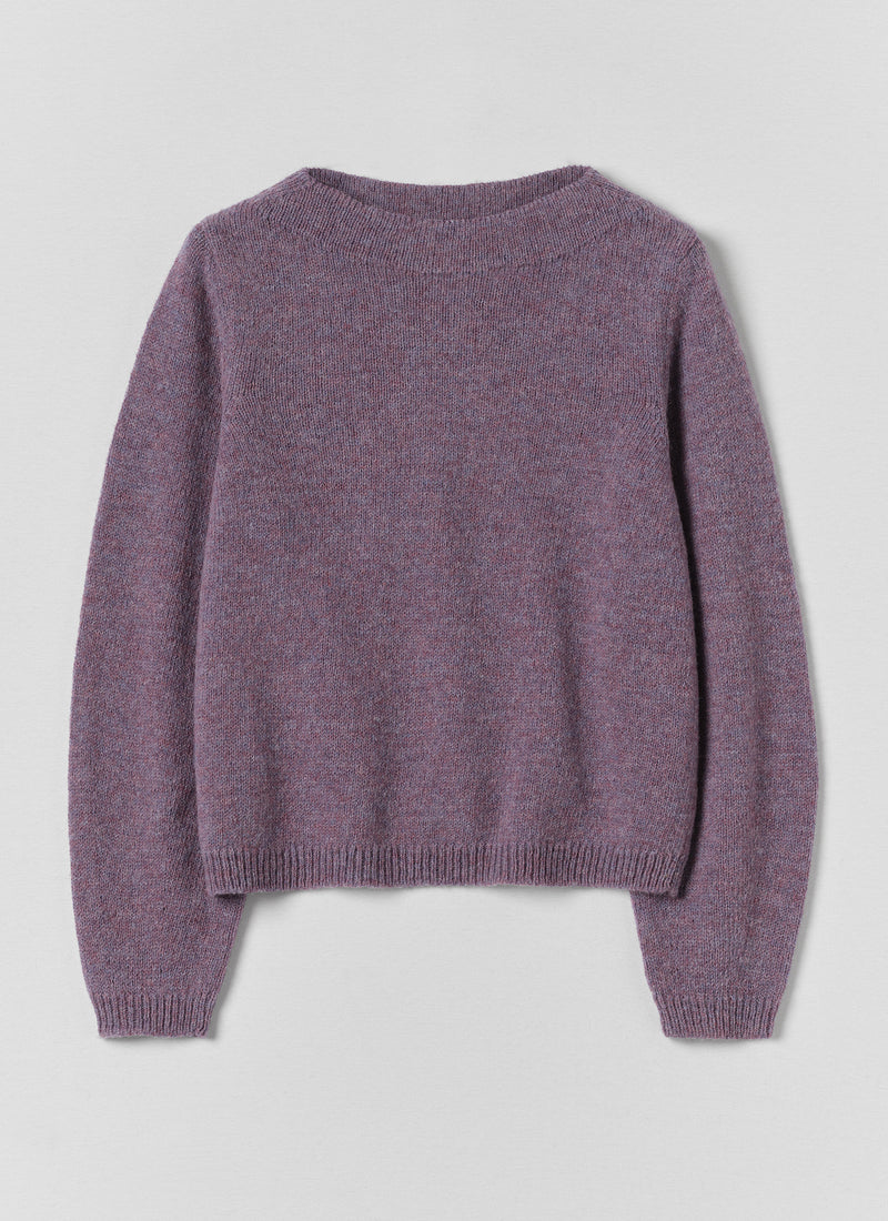 Boat Neck Wool Sweater | Wisteria