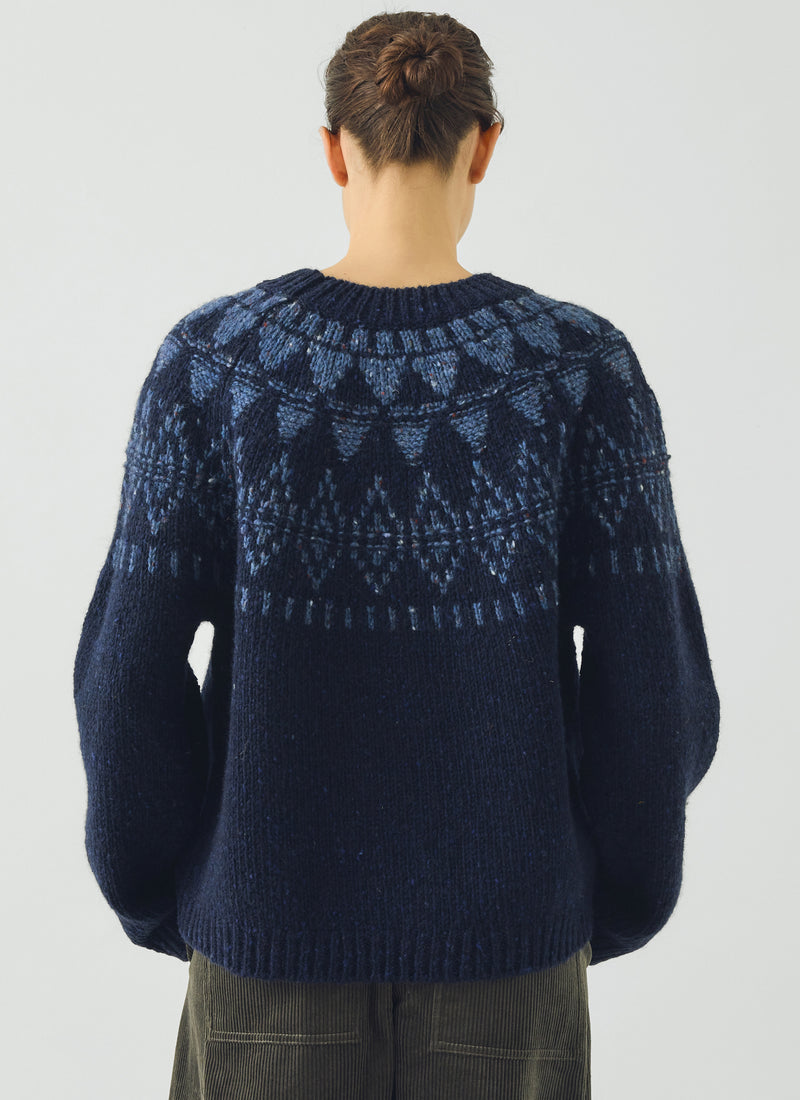 Harvest Yoke Donegal Sweater | Navy/Blue