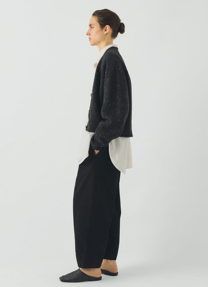 Donegal Wool V Neck Cardigan | Graphite