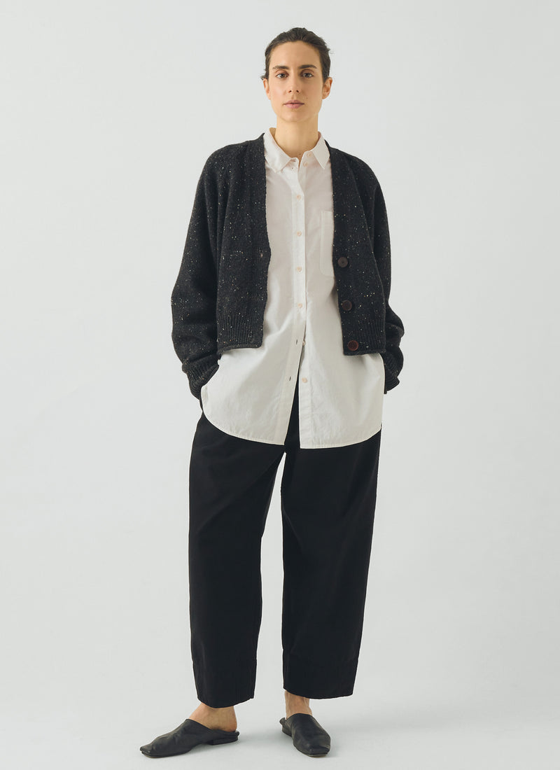 Donegal Wool V Neck Cardigan | Graphite