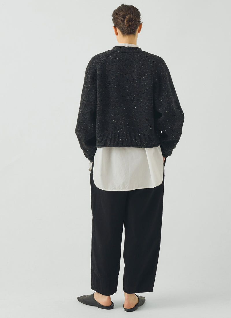 Donegal Wool V Neck Cardigan | Graphite