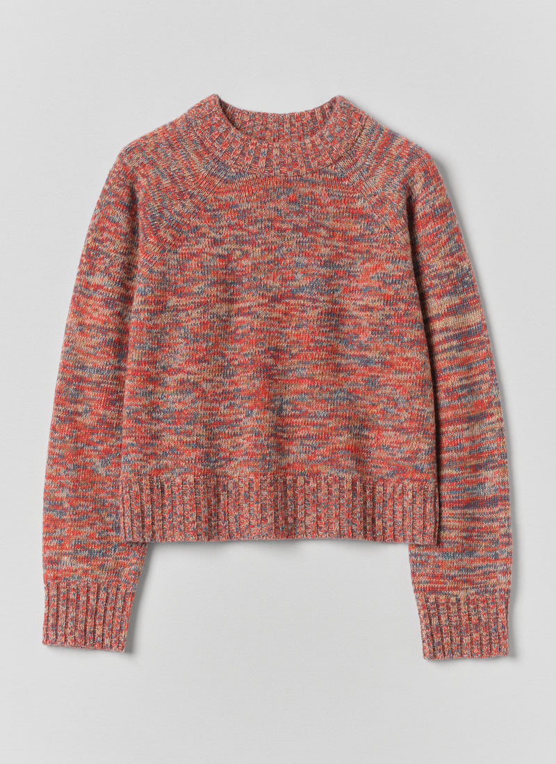 Marled Wool Sweater | Red Multi