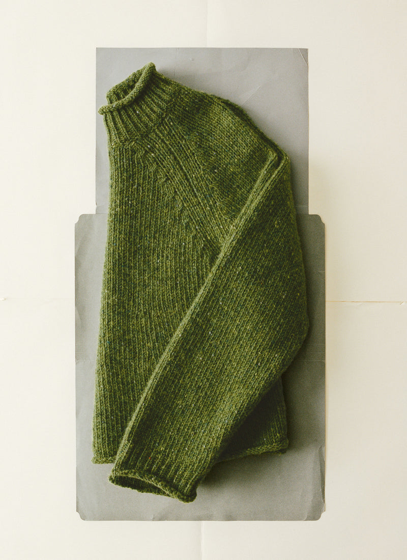 Orla Donegal Wool Sweater | Willow Green