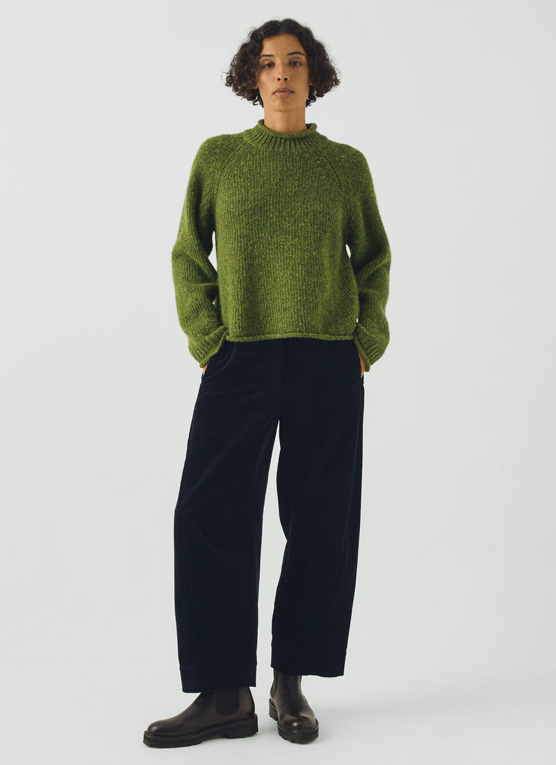 Orla Donegal Wool Sweater | Willow Green