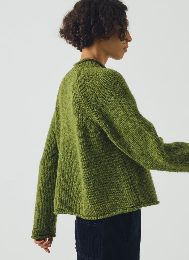 Orla Donegal Wool Sweater | Willow Green