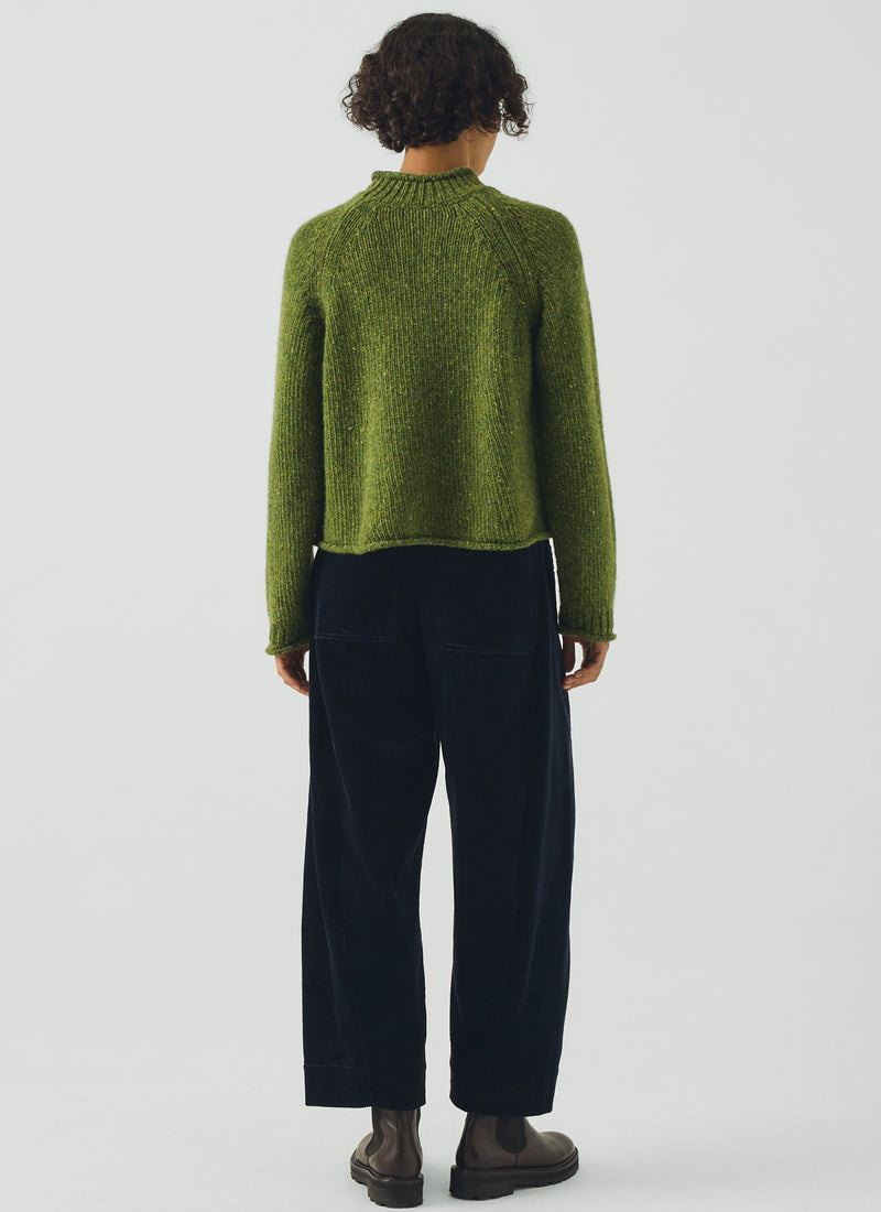 Orla Donegal Wool Sweater | Willow Green