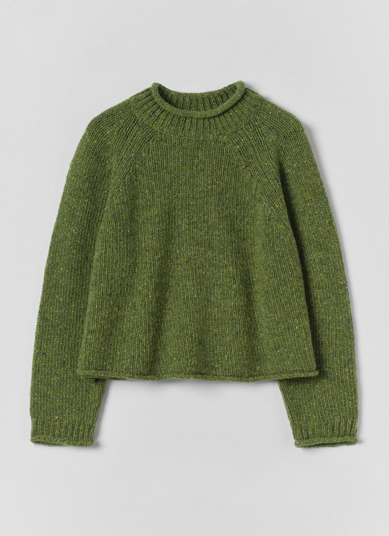 Orla Donegal Wool Sweater | Willow Green
