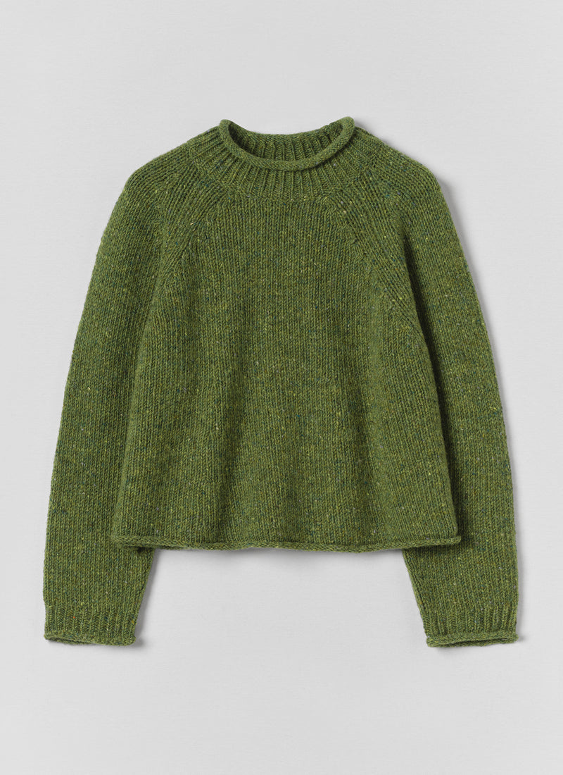 Orla Donegal Wool Sweater | Willow Green
