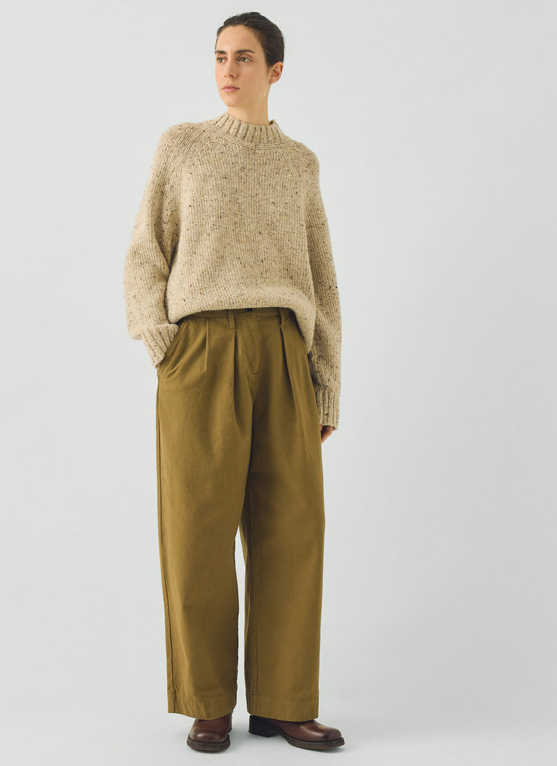 Donegal Raglan Wool Sweater | Oatmeal