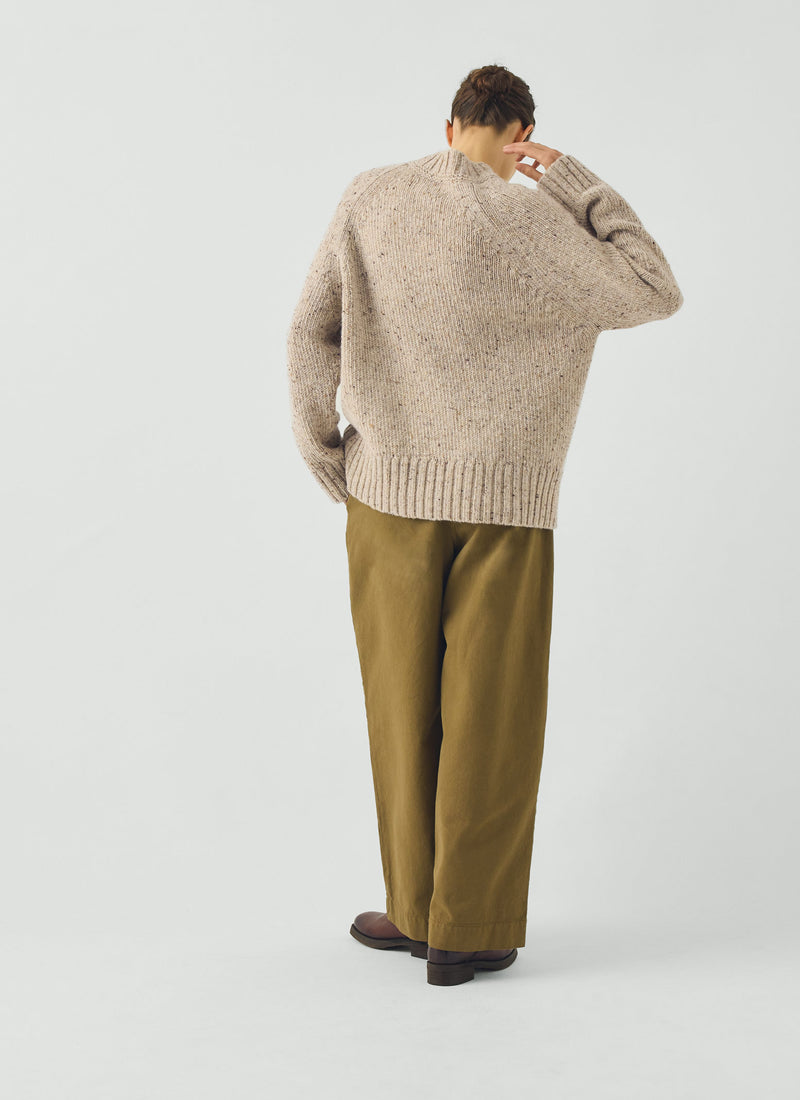 Donegal Raglan Wool Sweater | Oatmeal