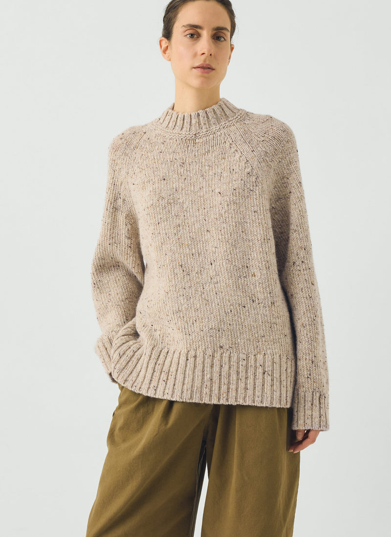 Donegal Raglan Wool Sweater | Oatmeal