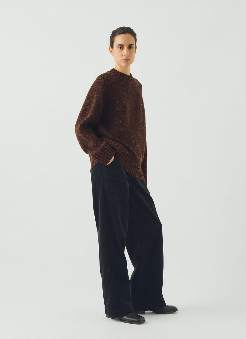 Donegal Raglan Wool Sweater | Red Cedar