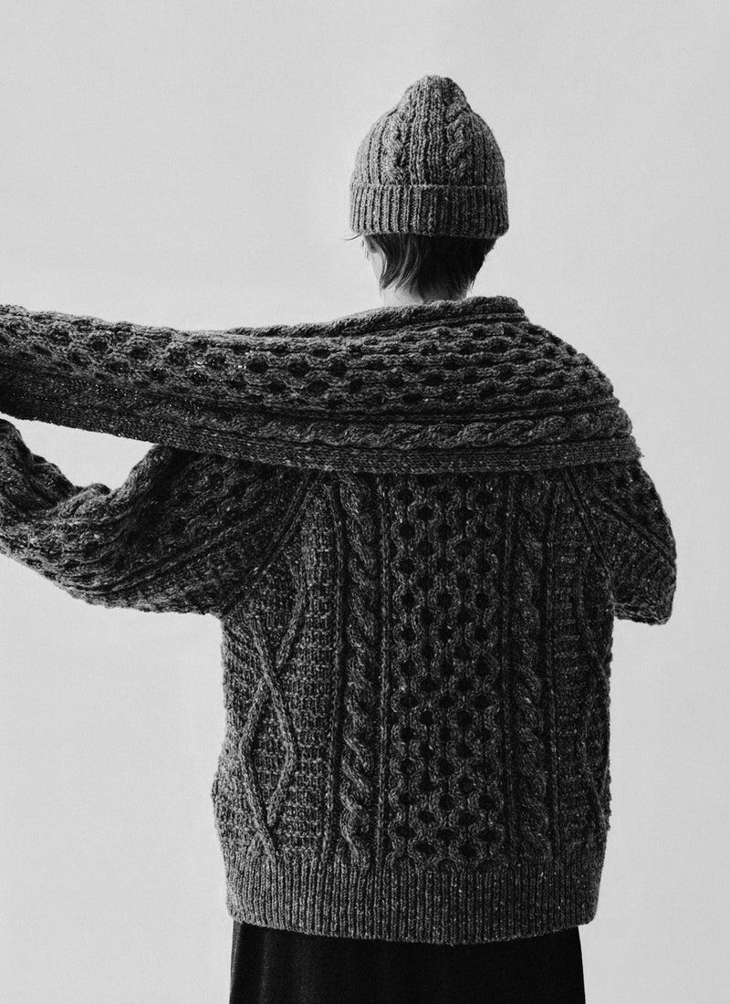 Donegal Aran Wool Sweater | Iron Grey