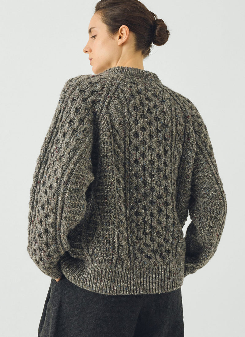 Donegal Aran Wool Sweater | Iron Grey