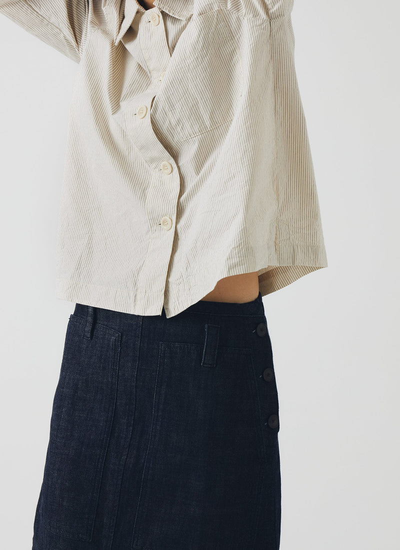 Patch Pocket Organic Indigo Denim Skirt | Indigo