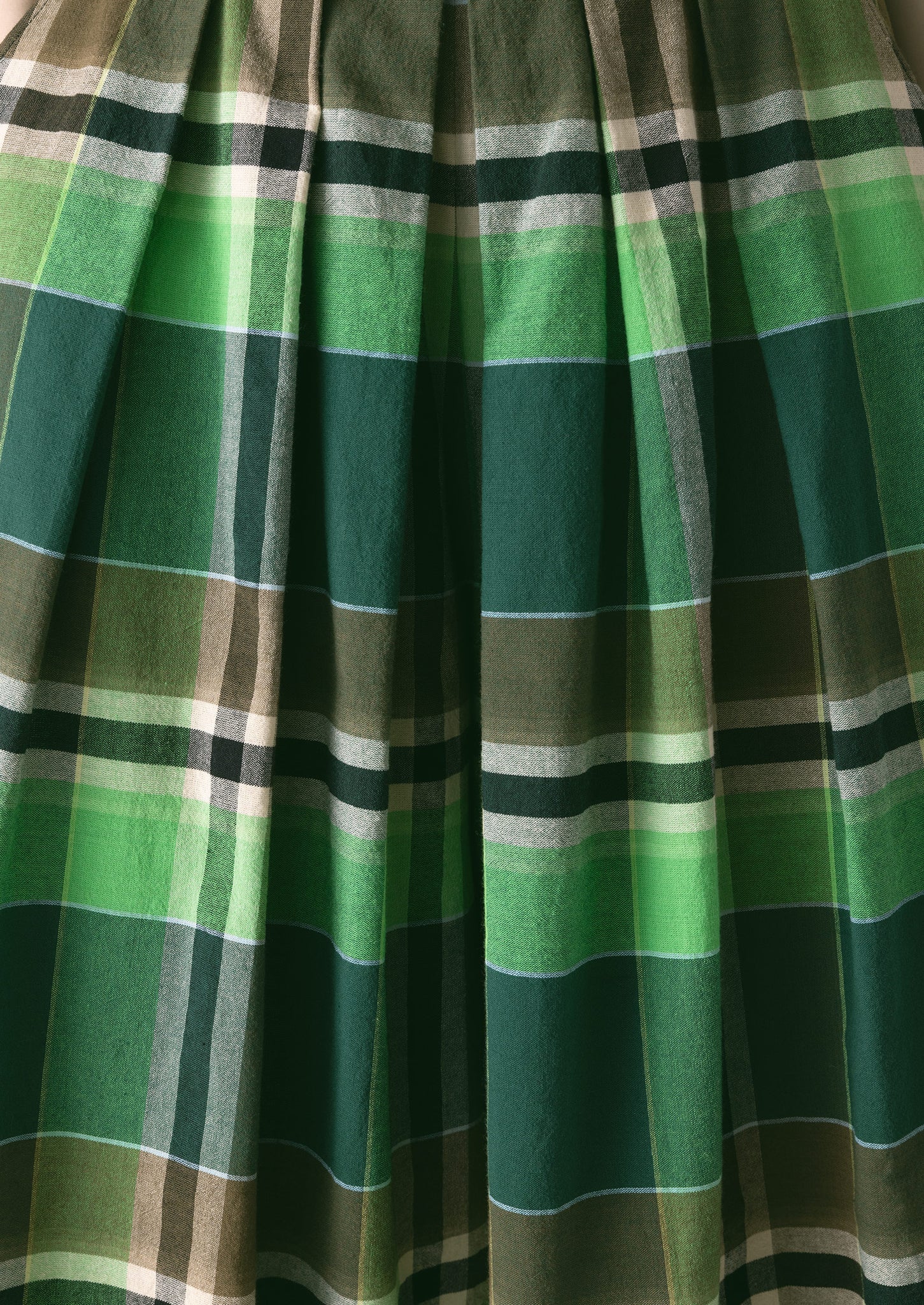 Windbreaker Check Cotton Culottes | Wax Green