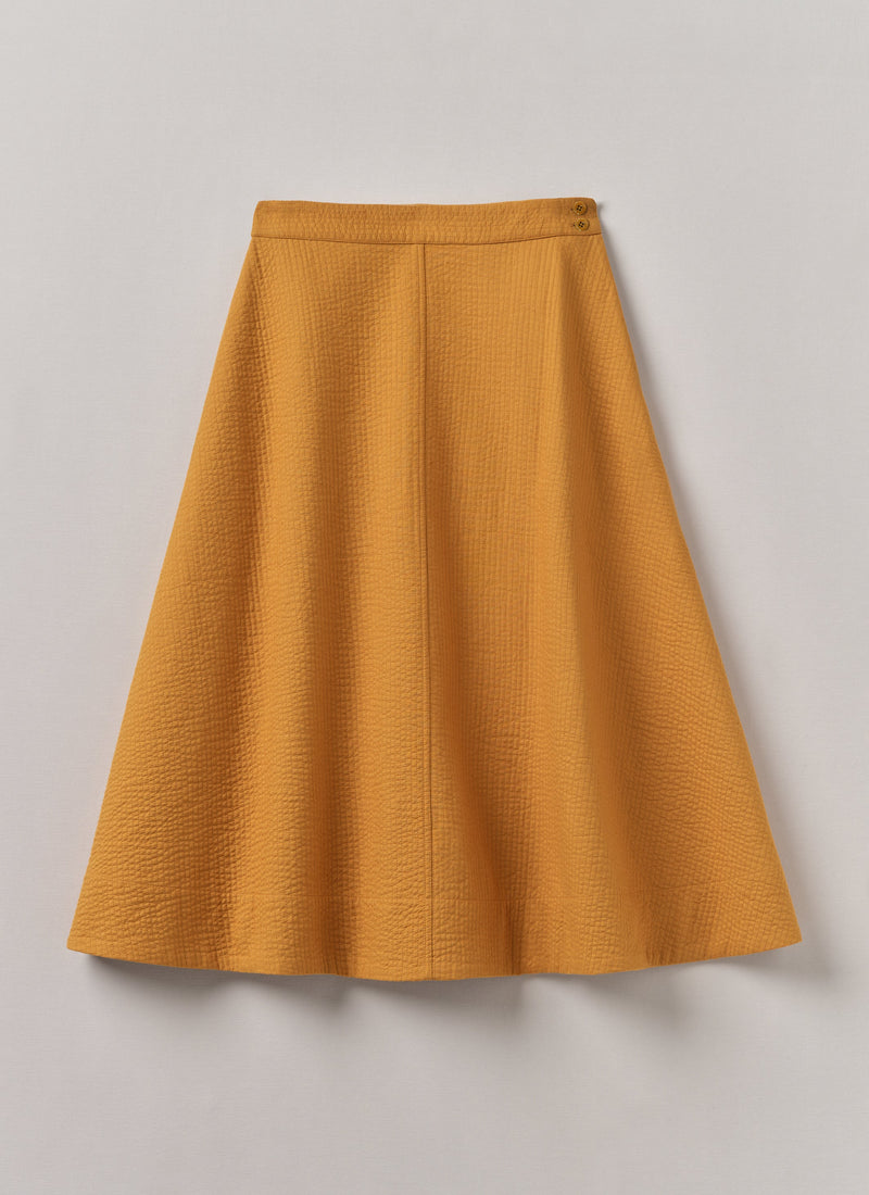 Quilted Cotton Linen Skirt | Tilia Honey