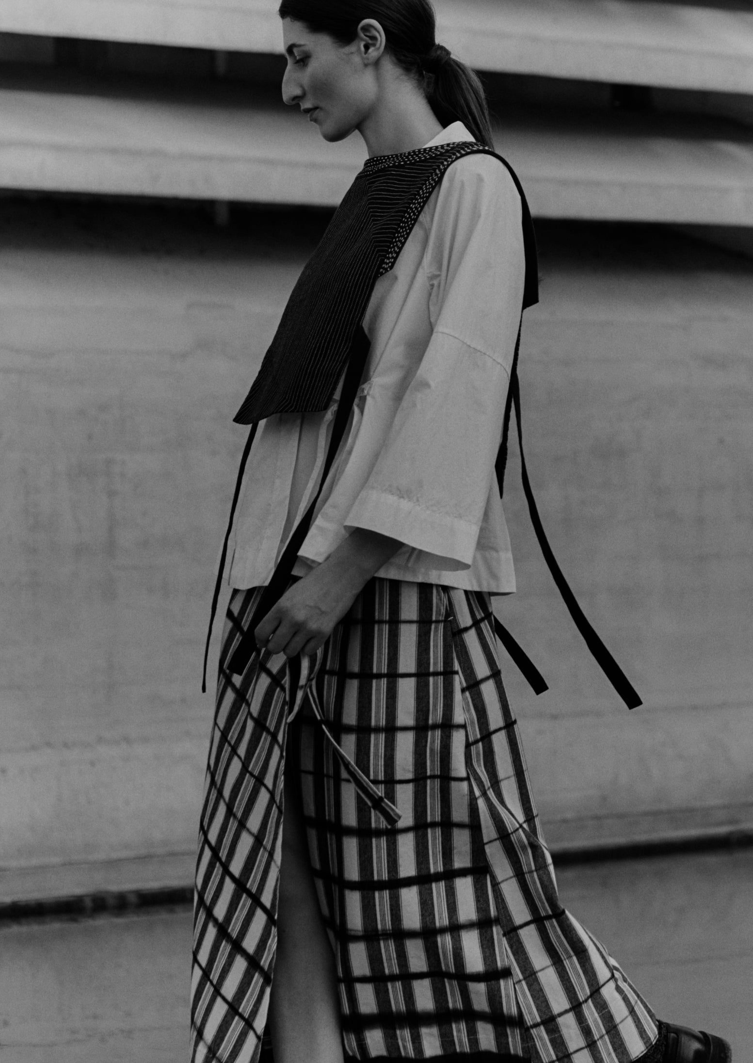 Edo Stripe Wrap Skirt | Indigo | TOAST