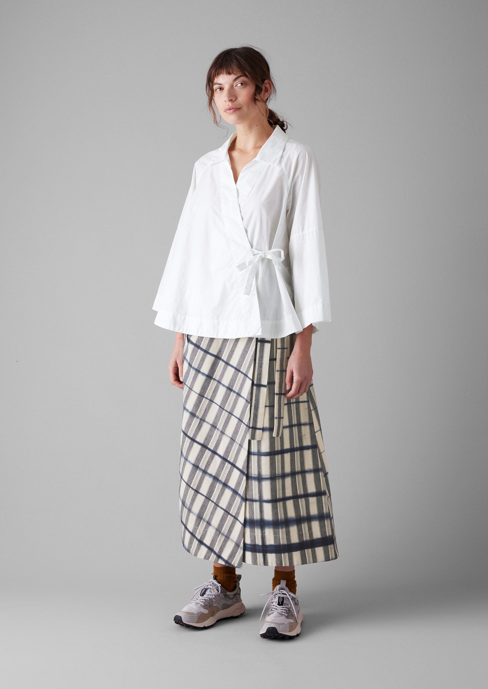 Edo Stripe Wrap Skirt | Indigo | TOAST
