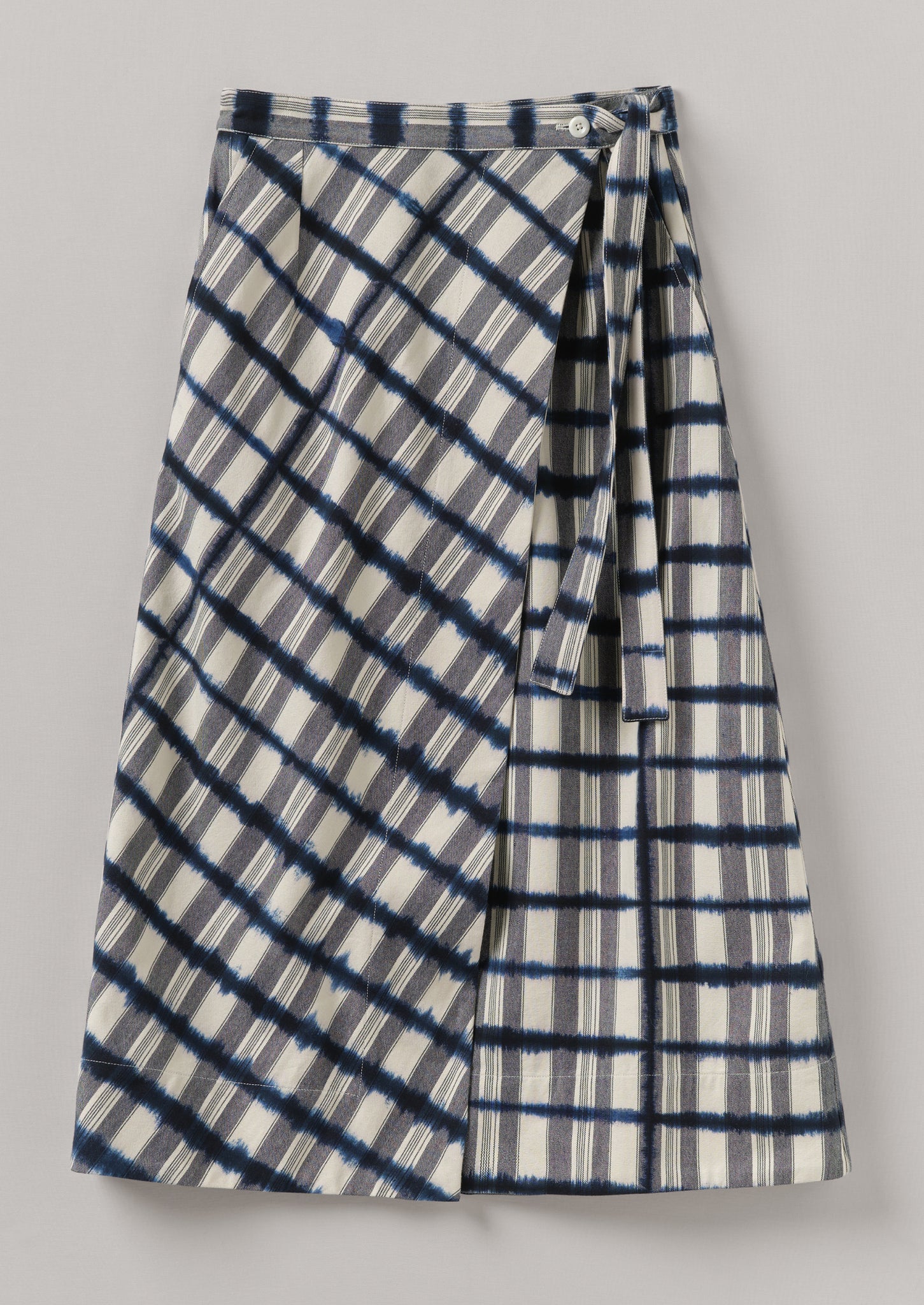Edo Stripe Wrap Skirt | Indigo