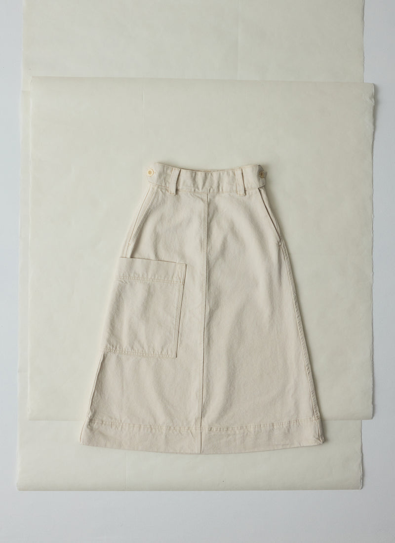 Denim Skirt | Ecru