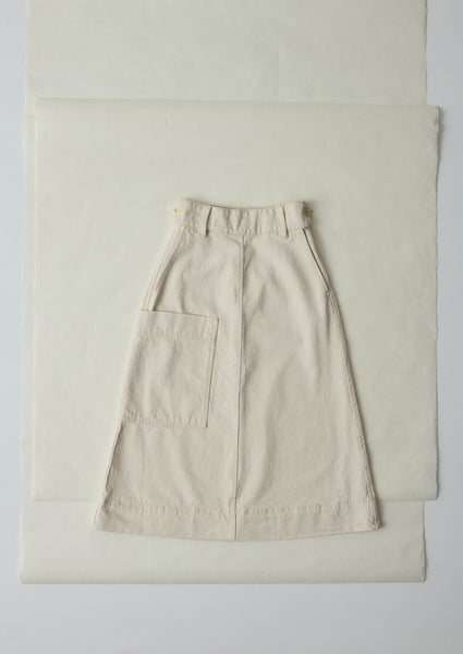 Denim Skirt Ecru
