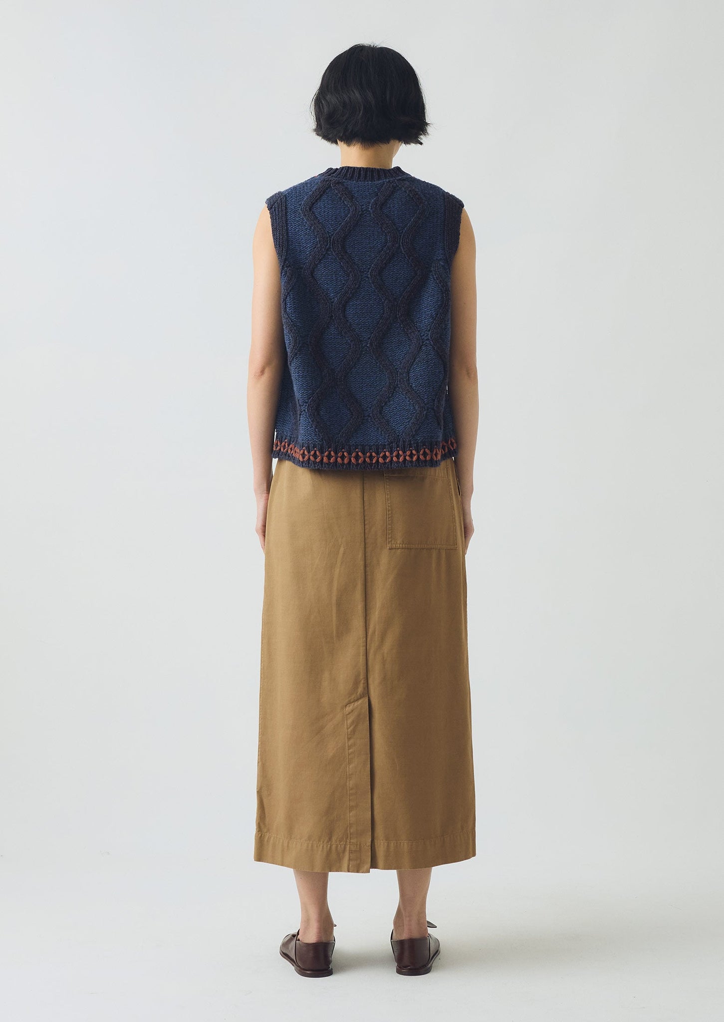 Cotton Wrap Straight Skirt | Warm Sand
