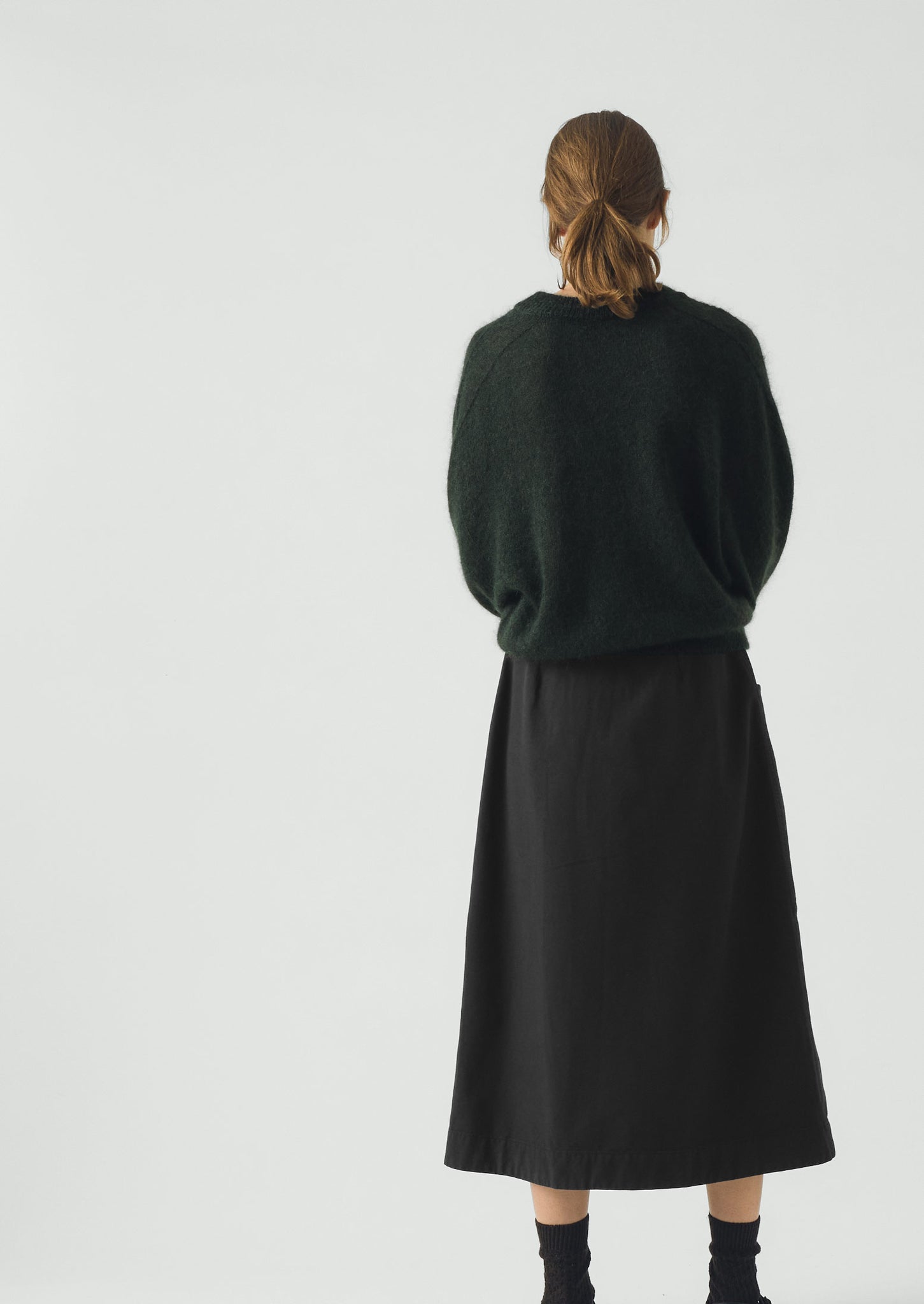 Apron Wrap Cotton Canvas Skirt | Slate