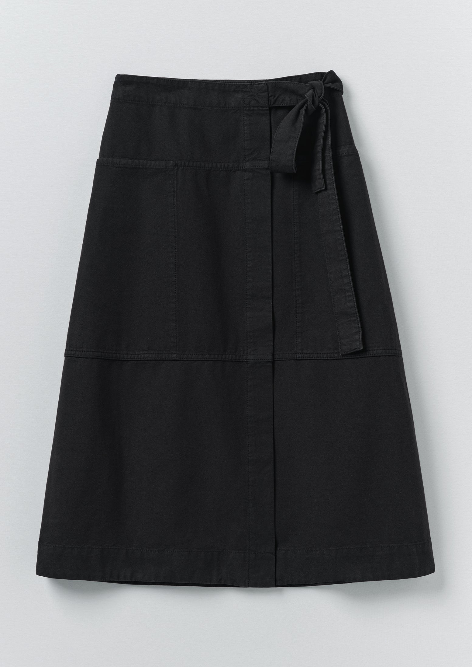 Apron Wrap Cotton Canvas Skirt | Slate | TOAST