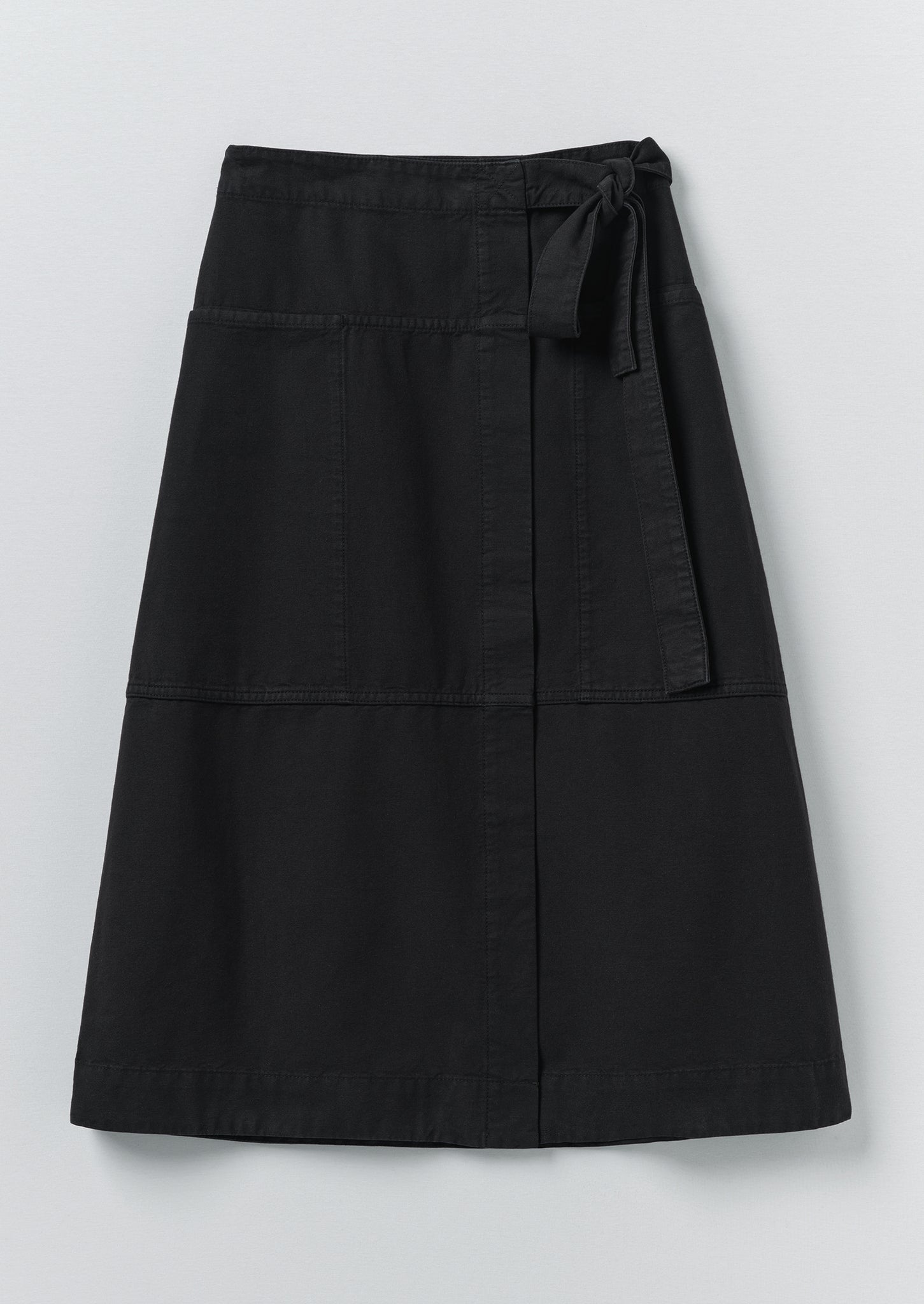 Apron Wrap Cotton Canvas Skirt | Slate