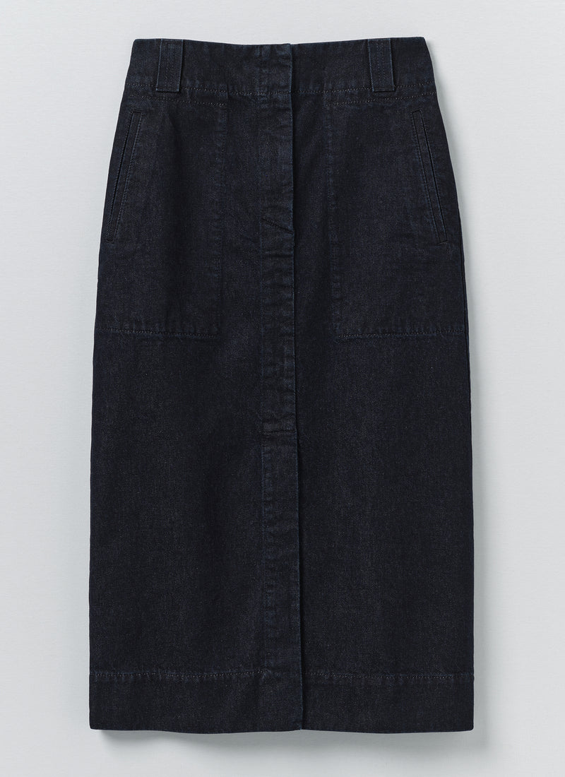 Straight Indigo Denim Skirt | Indigo