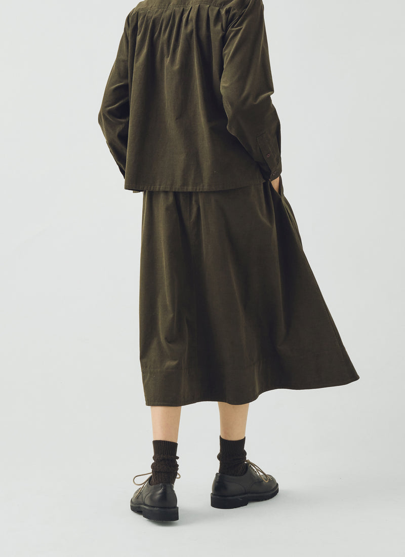 A Line Cotton Needlecord Skirt | Seaweed