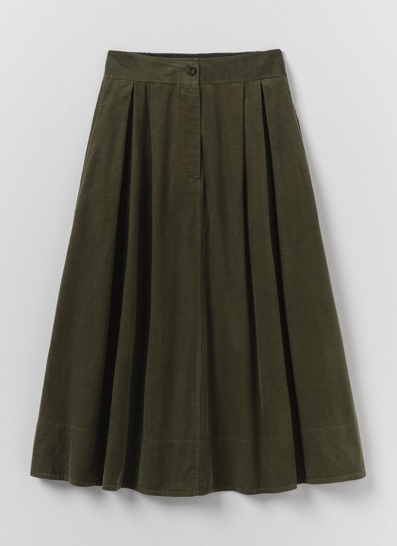 A Line Cotton Needlecord Skirt | Seaweed