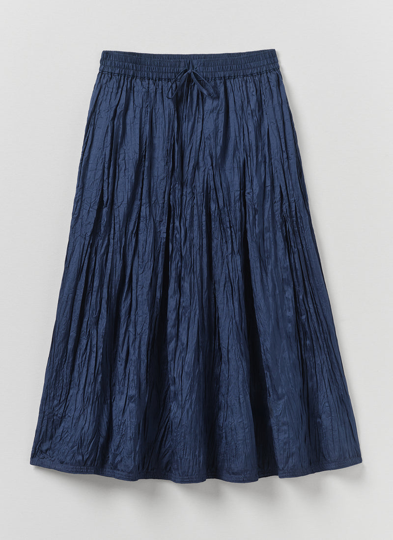 Silk Taffeta Skirt | Indigo Blue