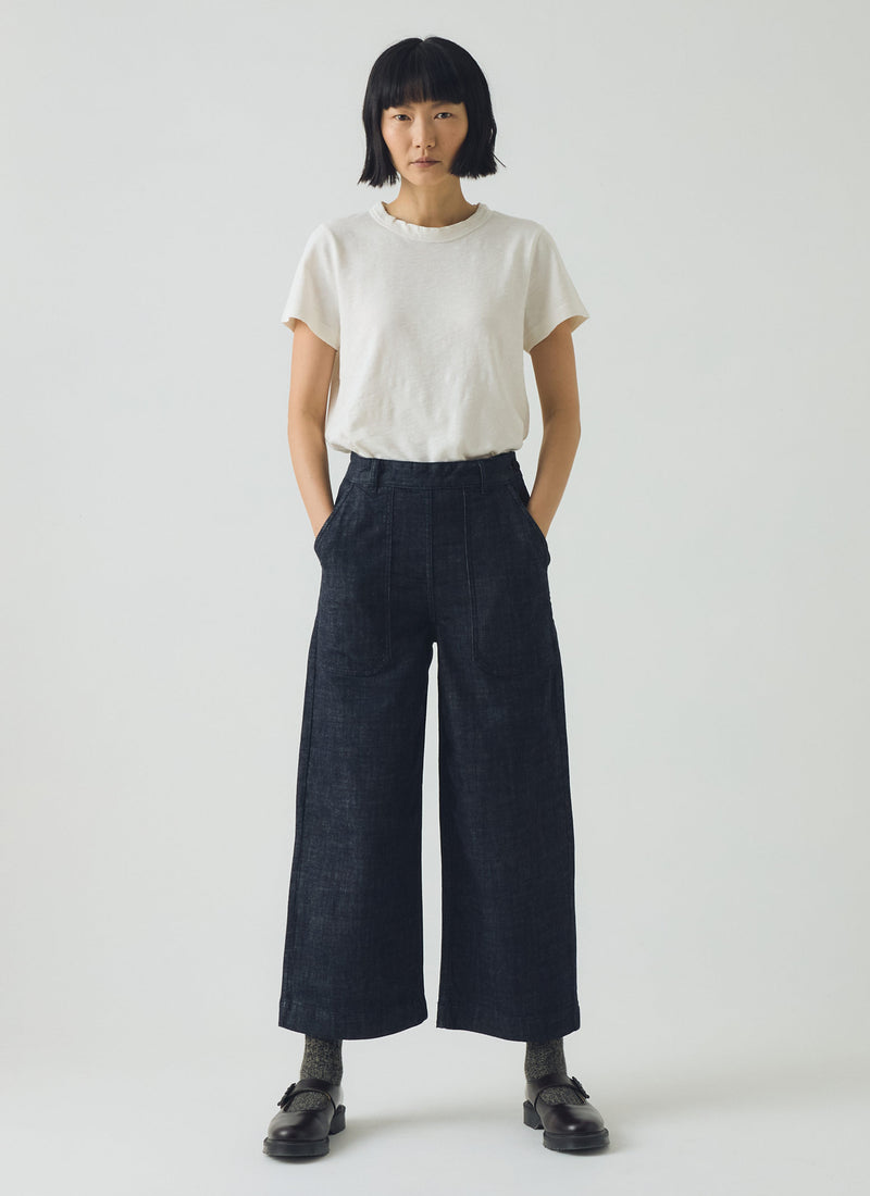 Annie Organic Denim Side Button Jeans | Indigo