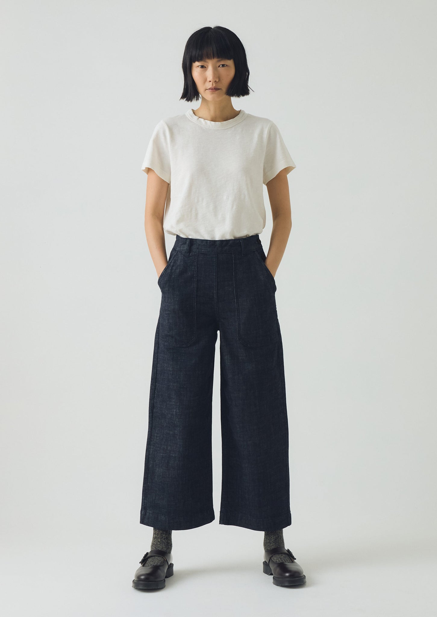 Annie Organic Denim Side Button Jeans | Indigo