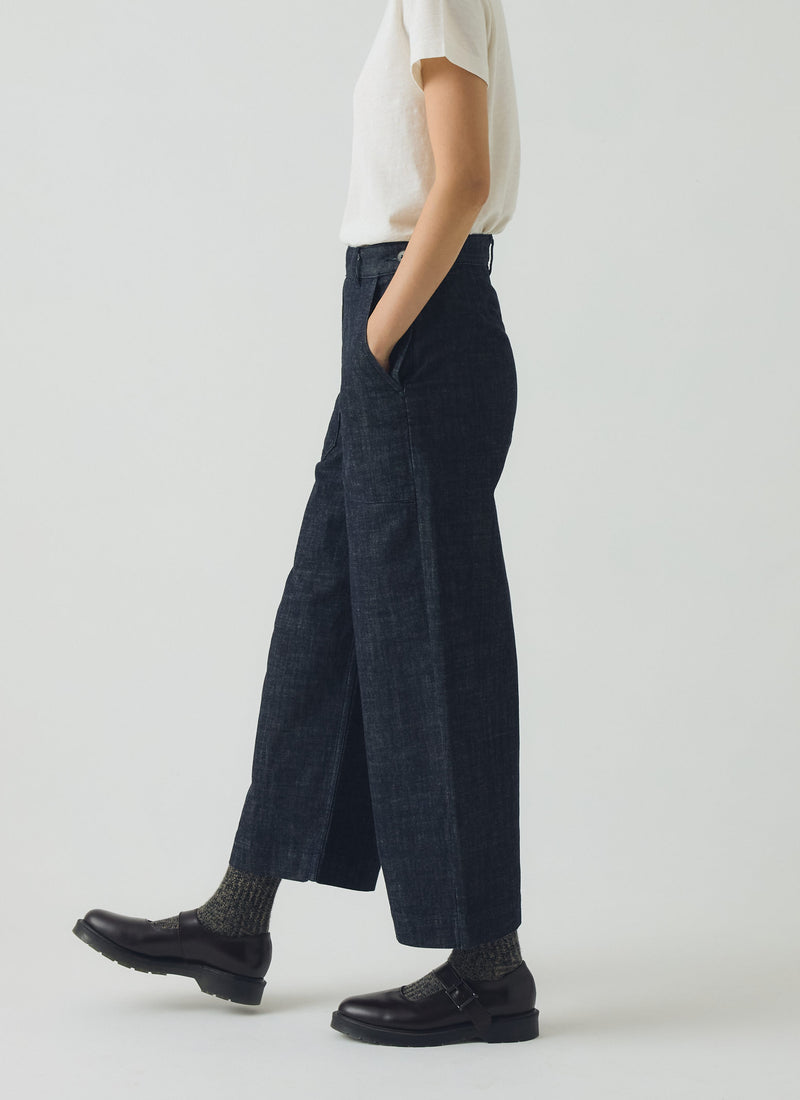 Annie Organic Denim Side Button Jeans | Indigo