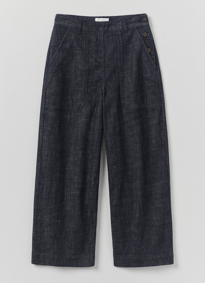 Annie Organic Denim Side Button Jeans | Indigo