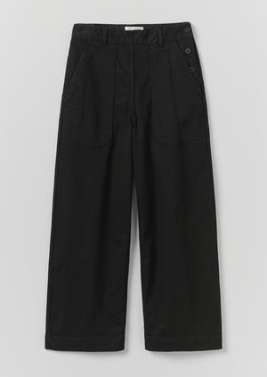 Annie Organic Denim Side Button Jeans | Black