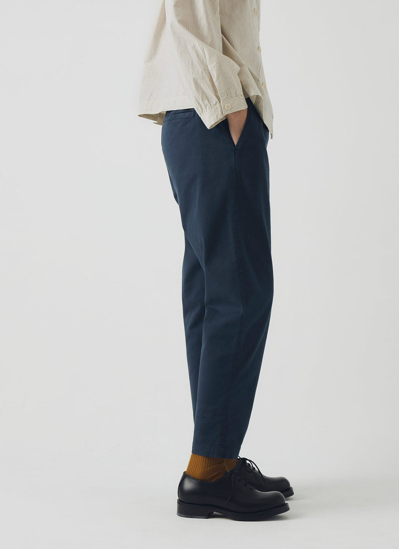 Gabi Cotton Twill  Pull On Trousers | Storm Blue