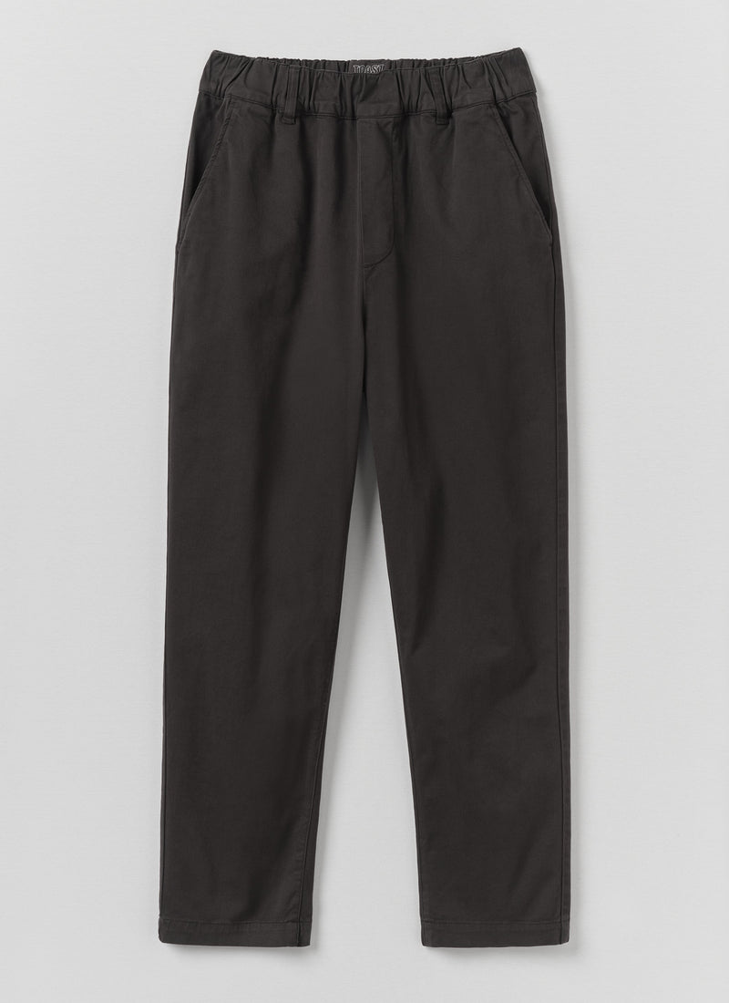 Gabi Cotton Twill  Pull On Trousers | Soft Black