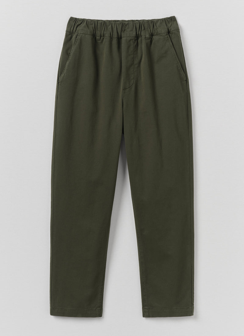 Gabi Cotton Pull On Trousers | Loden